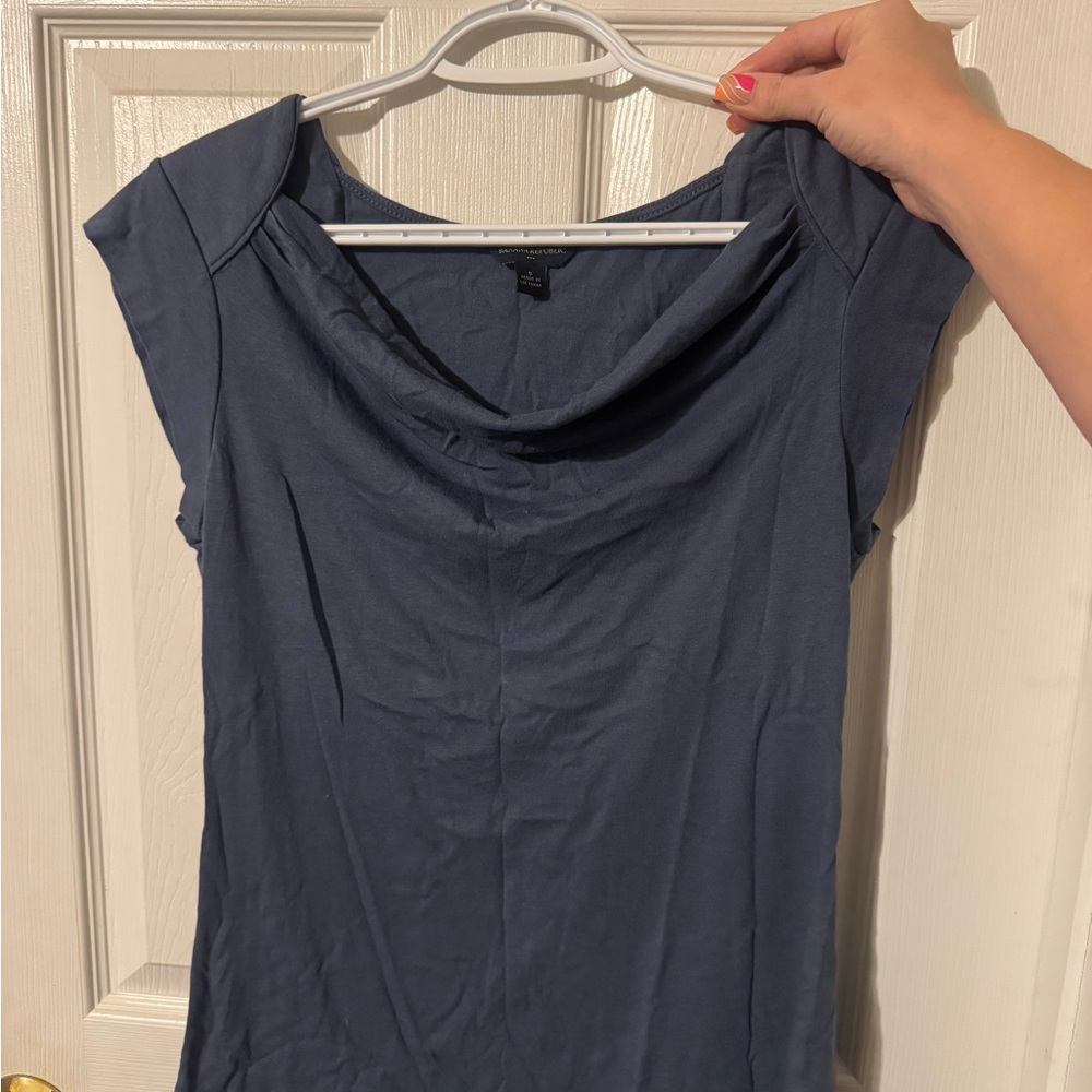 Banana Republic Navy Blue Cowl Neck Blouse